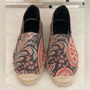 ISABEL MARANT Etoile Espadrilles Slip-On Paisley Print Size 39 (US 8-9)